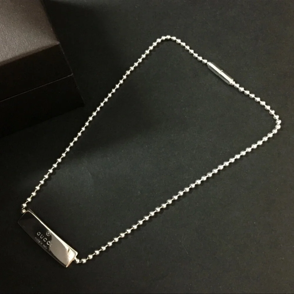 AUTH Gucci GG Pendant Necklace Choker Silver
